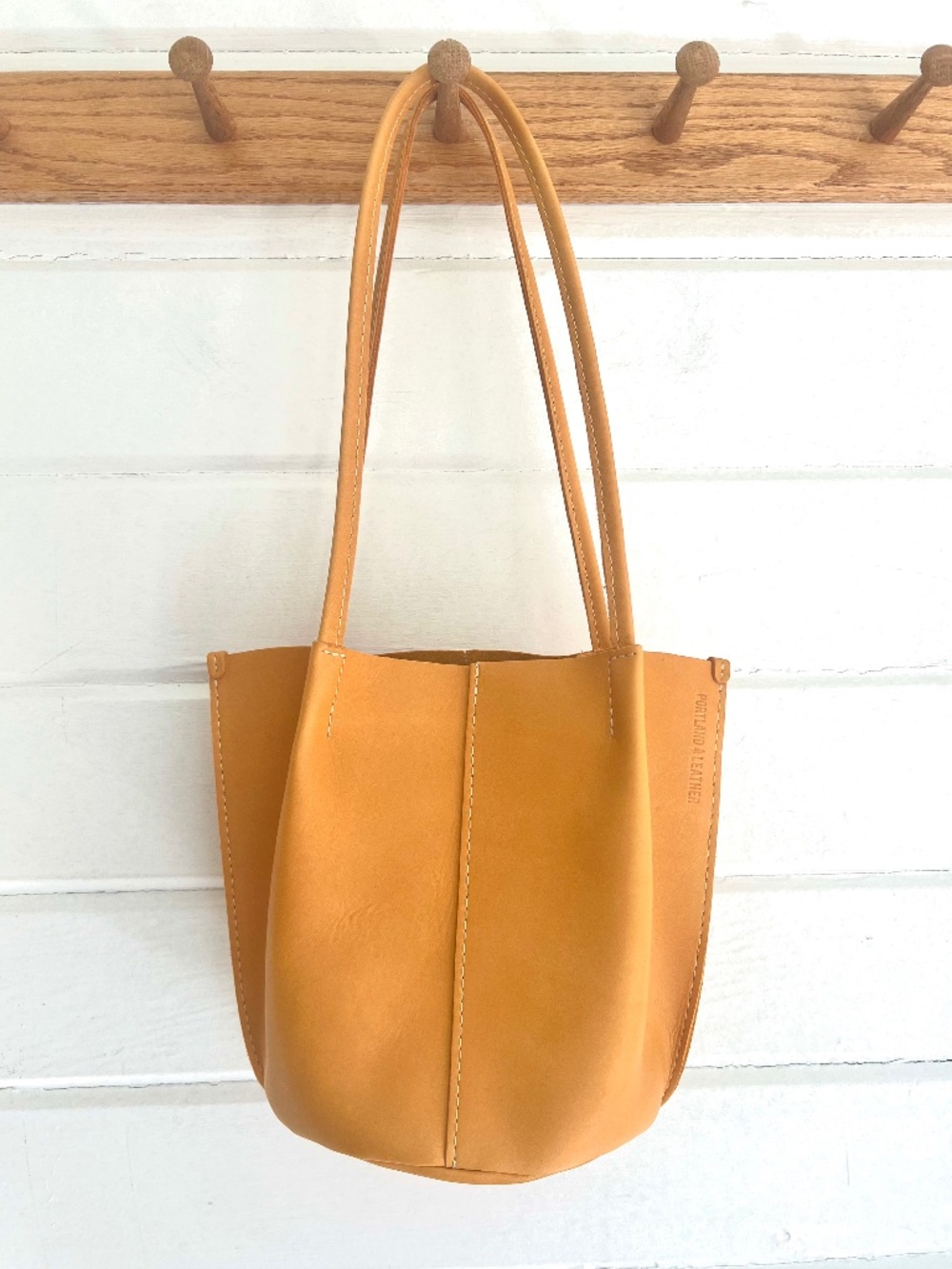 PORTLAND LEATHER GOODS Devan Small Bucket Tote in Sunshine- 'As Is'